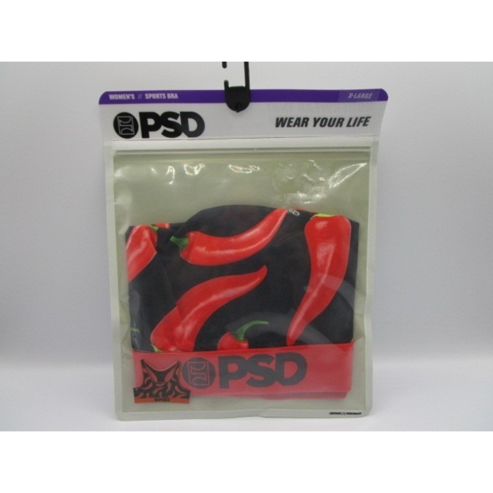 PSD Hot Peppers Women's Size XL Sports Bra Low Impact 36D 38C 40B
